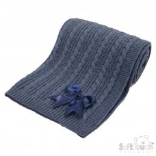 ABP16-SB: Steel Blue Cable Knit Wrap